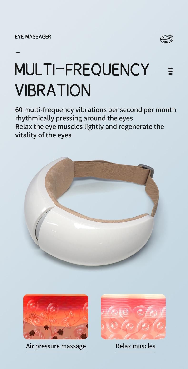 2022 Vibration Warm Heat Wireless Eye Massager with Air Pressure 3D Eye Relax Massager Therapy Acupressure