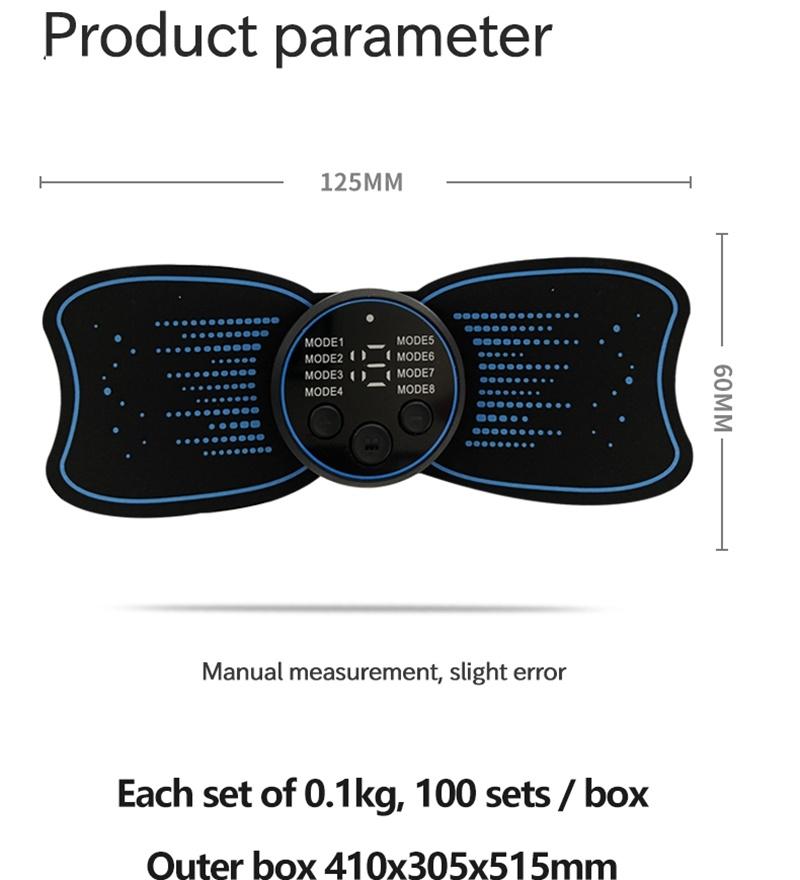 Intelligent Easy Operating Work Time/Rest Time Use Rechargeable EMS Pulse Stimulator Body Pain Relief Massager with 15 Gear Strength Design