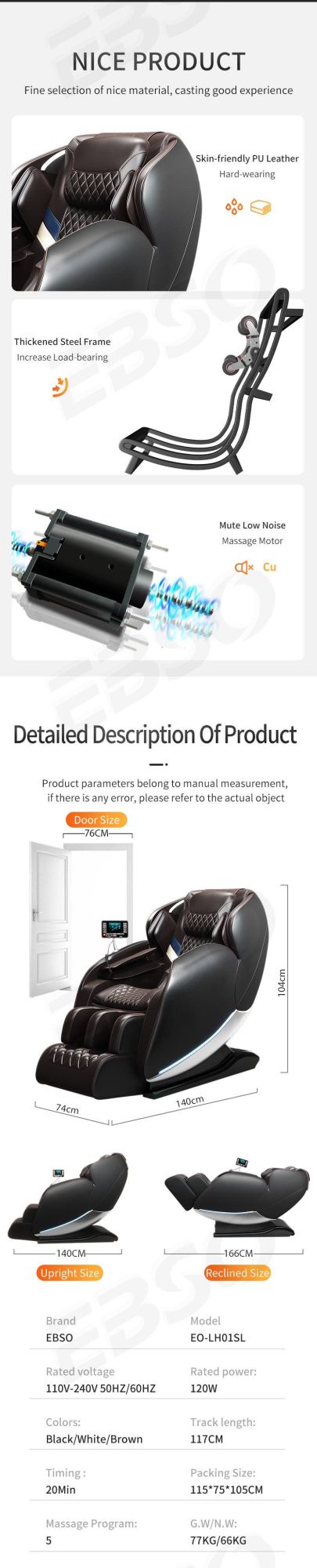 Guoheng OEM Shopping Mall Commercial Vending Coin Paper Bill Acceptor Operated APP Zero Gravity Massage Chair
