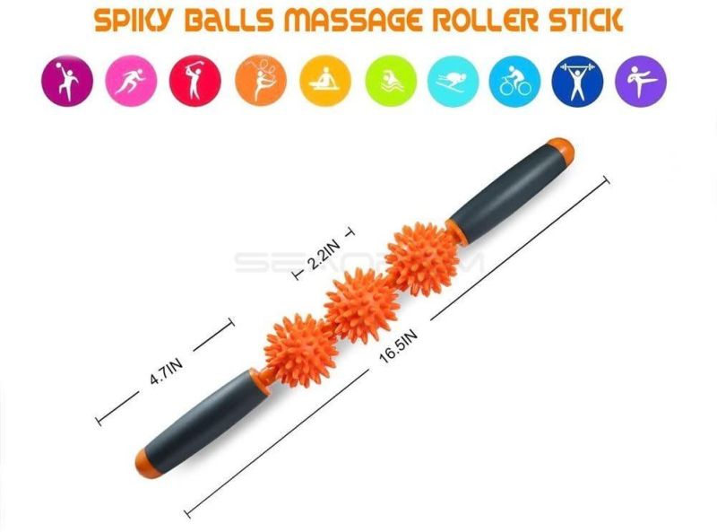 Muscle Roller Cellulite Massager Fascia Roller for Cellulite and Sore Muscles Neck, Leg, Back, Body Roller Deep Tissue Massage Stick Tools-3 or 6 Balls Esg13077