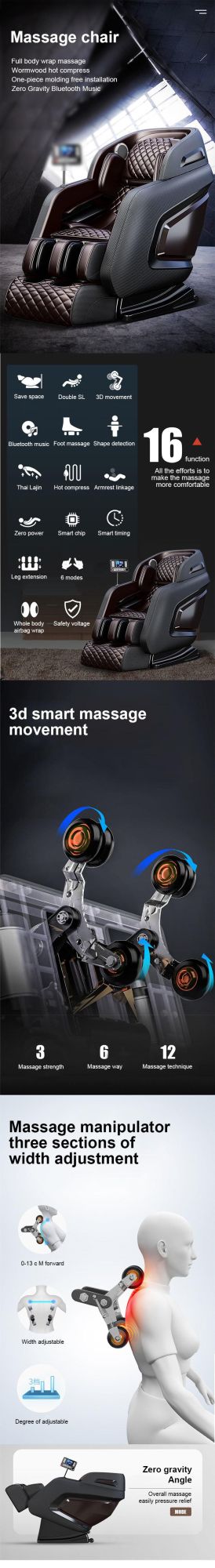 Electric SL Track 3D Zero Gravity Massage Chair