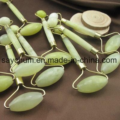 Custom Logo Natural Facial Beauty Massage Tool Jade Roller Face Thin Massager