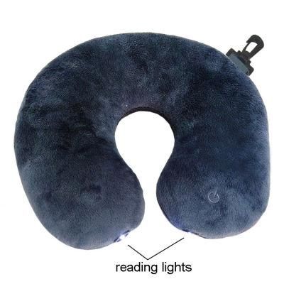 Electric U Shape Vibrating LED Reading Lights Travel Neck Massage Pillow Memory Foam Neck Massager for Protection and Support