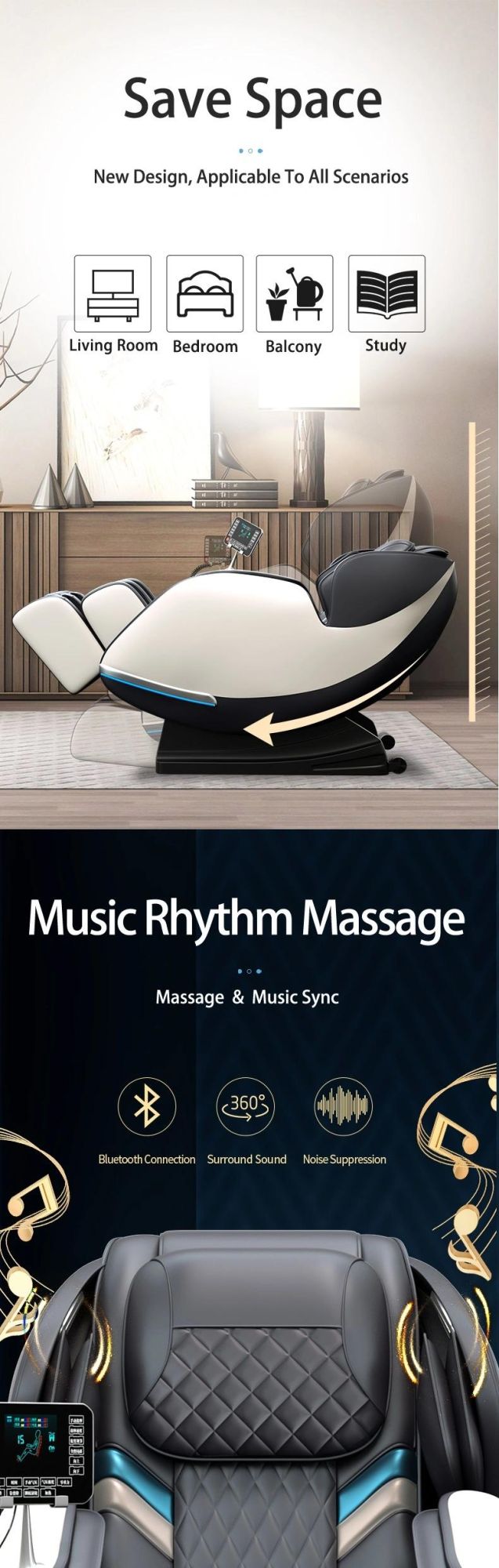 Luxury Shiatsu Zero Gravity Massager Chair SL Track 4D Body Massager Chair Touch Massage Chair