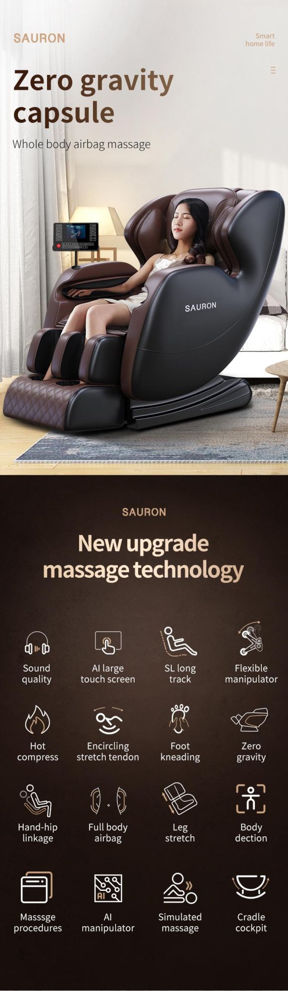 Unique Products to Sell Fauteuils Massage 4D Zero Gravity SL Track Chair Massager Cheap Japan Luxury 3D Full Body Massage Chair