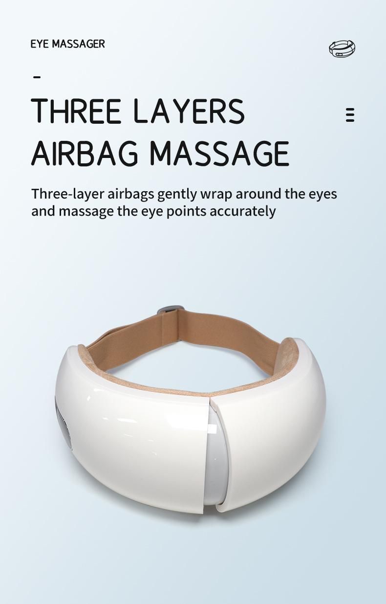 High Frequency Vibrating Warm Heated Air Pressure Wireless Vibrative Eye Massager