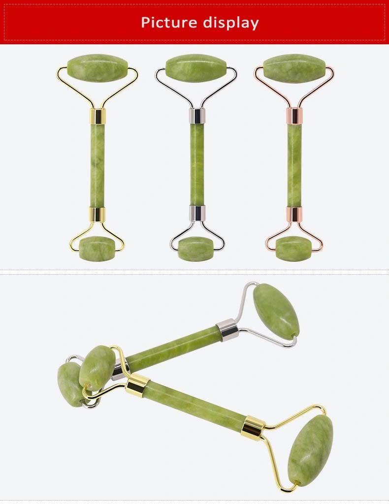 Healthy Facial Beauty Body Head Neck Foot Natural Green Jade Roller for Face Massager Tool