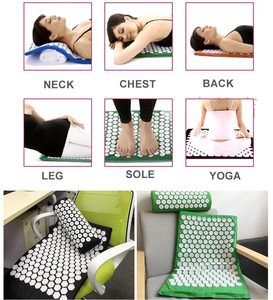 Professional Muscle Relaxation Acupressure Mat and Pillow Set