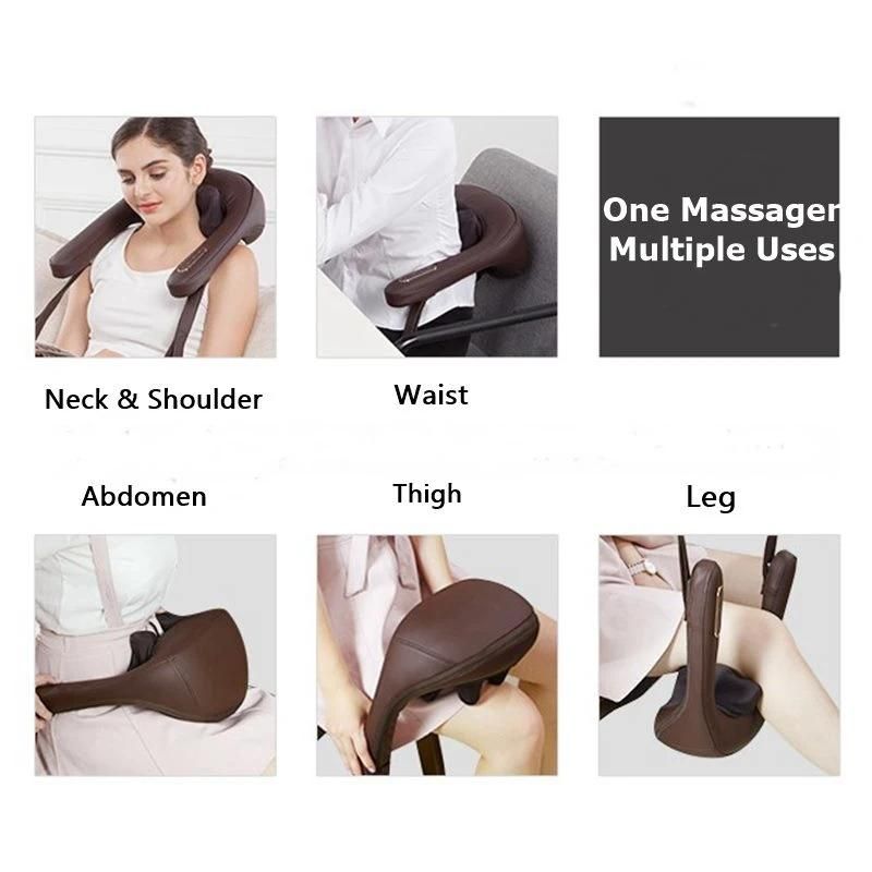 Heated Electric Shiatsu Roller Back Massage Machine Neck Shoulder 3D Kneading Full Body Massager for Home and Office