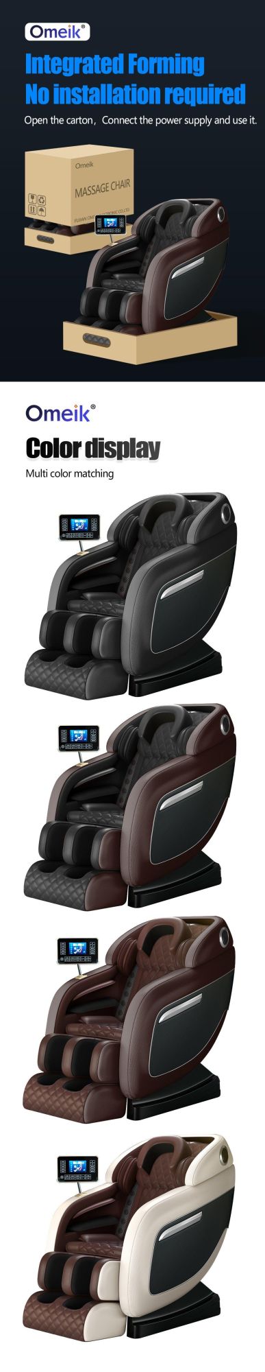 Best Electric Automatic Zero Gravity Sex Gray Massage Chair with Arm and Leg Massagers