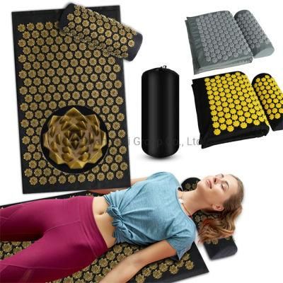 Acupressure Mat Head Neck Back Foot Massage Cushion Pillow Yoga Spike Mat Anti-Stress Acupuncture Pad Needle Massager