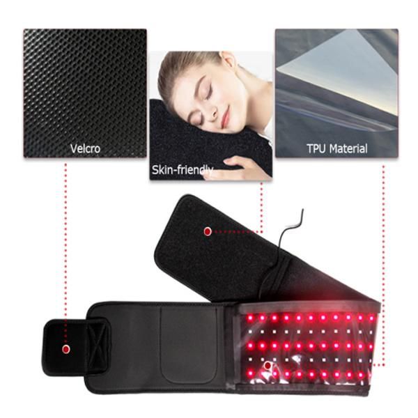 Adjustable Magnetic Therapy Back Shoulder Support Posture Corrector Belt LED Red & Infrared Light Therapy Belt W/Timer