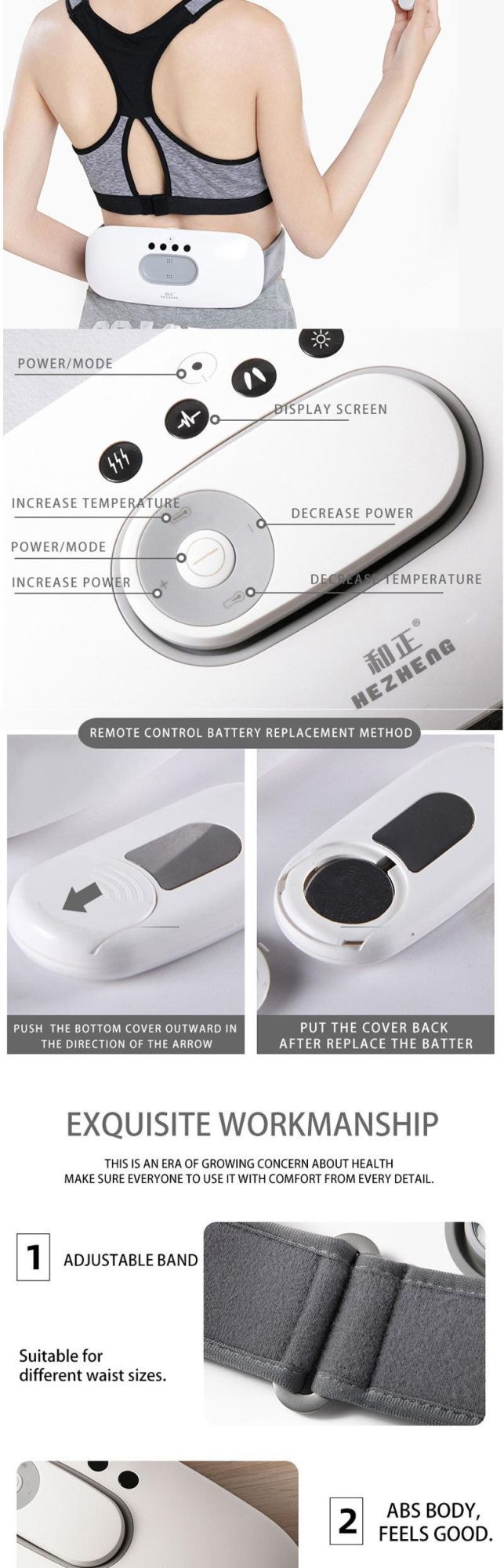 2020 New Arrival Smart EMS Wireless Massager for Abdominal ABS Simulator Massage and Waist Pain Relief