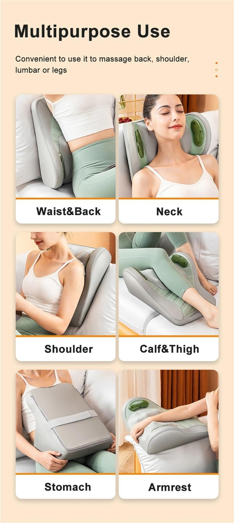 Fangao High Quality Body Relax Electronic Massage Cushion for Home