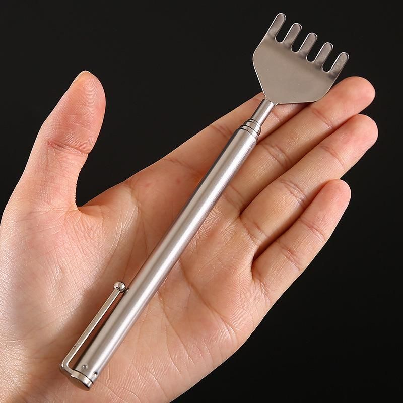 Portable Stainless Steel Metal Back Scratcher Extendable with Telescoping Handle