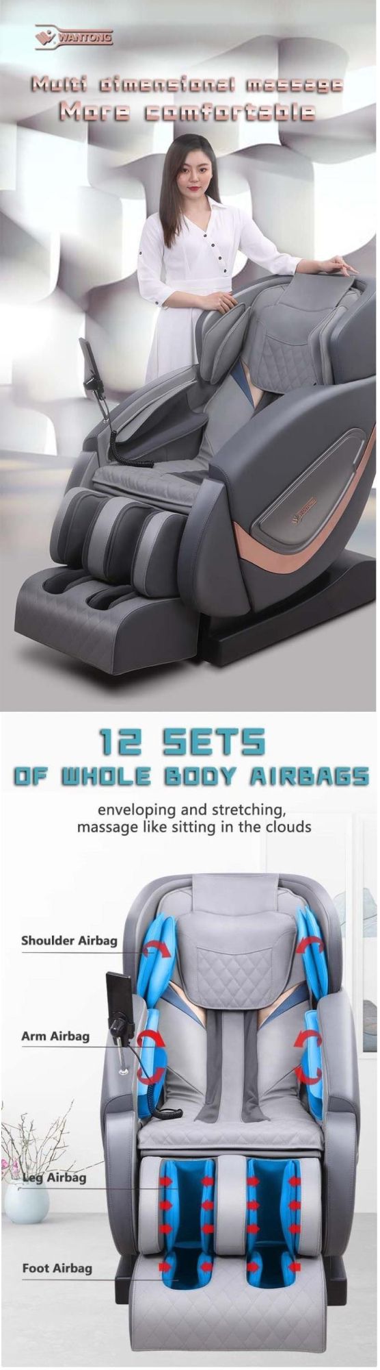 Portable Massager Chair Electric Heated Vibrating Seat Back Neck Massager