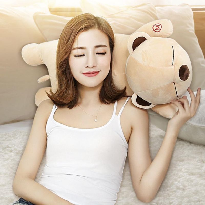 Electric Car and Home Cute Animal Bear Shiatsu Kneeding Back Neck Massage Pillow with Heat