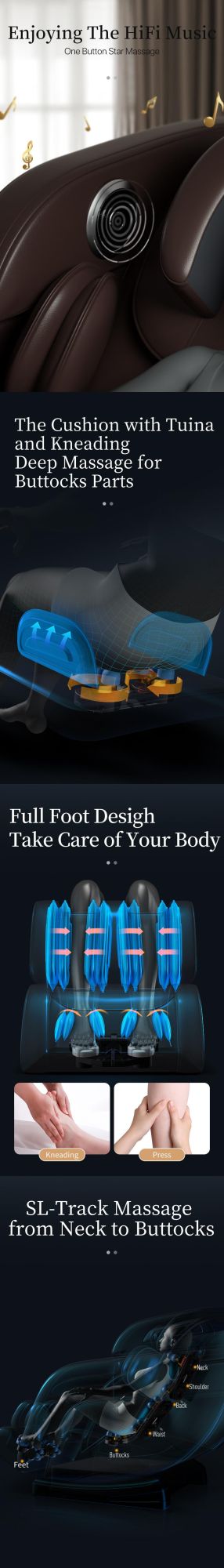 Latest Touch Screen Technology Massage Chair Cover Foot Massager Body Massage Chair