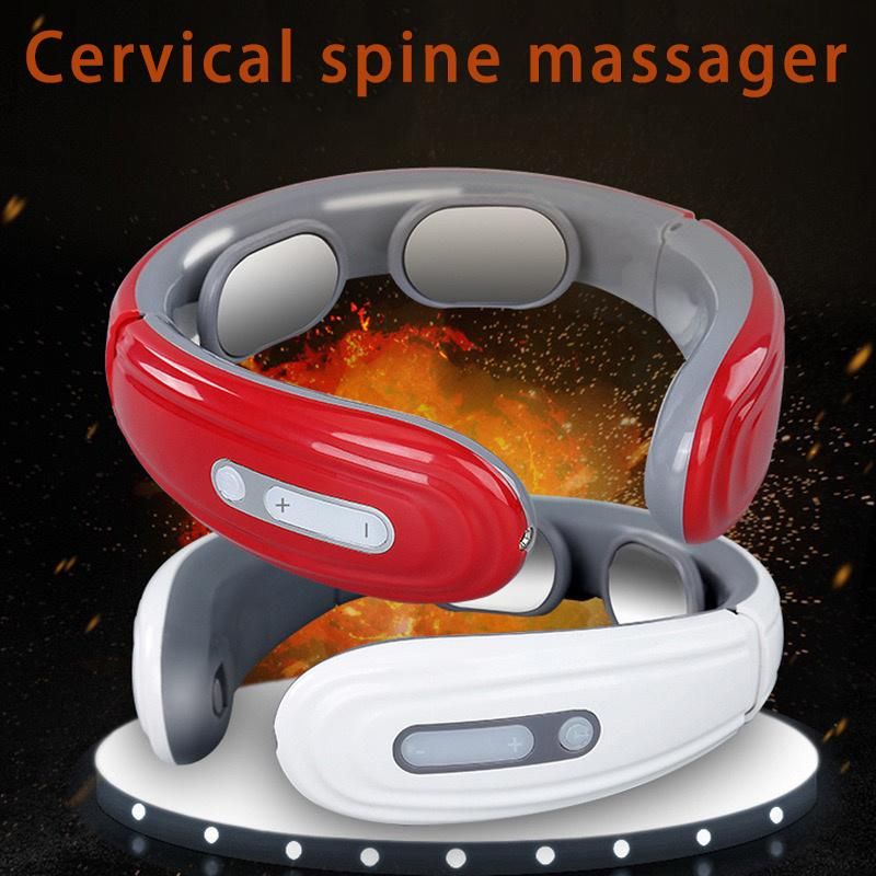 Neck Massager Cervical Vertebra Massager Electric Neck Protector Pulse Cervical Vertebra Massager 6 Kinds of Massage Modes 9 Levels of Massage Intensity