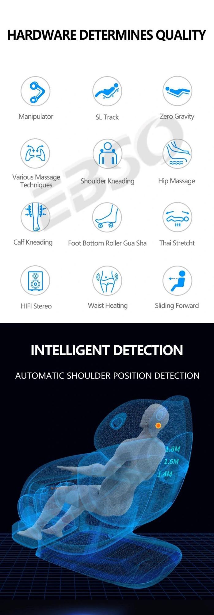 2022 New Smart Manipulator 3D Zero Gravity SL Track Massage Chair