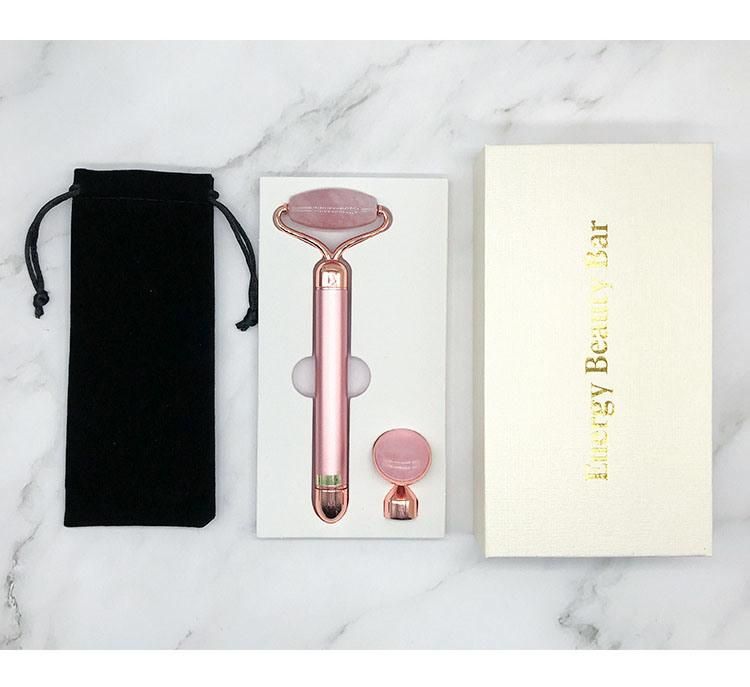 Face Massager Roller Vibrating Facial Rose Quartz Vibrating Facial Roller