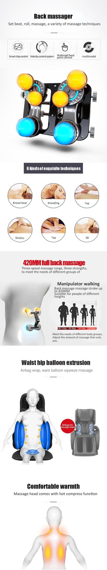 Heat Waist Massage Machine Relief Traction Belt Device Back Pain