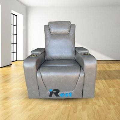 Gray TV Manual Leather Armchair TV-290