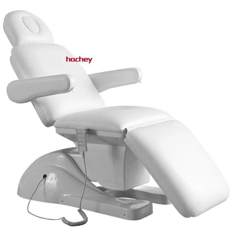 Hochey Medical Factory Price Hot Selling White Salon Furniture with Wired Handset Electric Backrest Adjustable SPA Beauty Bed