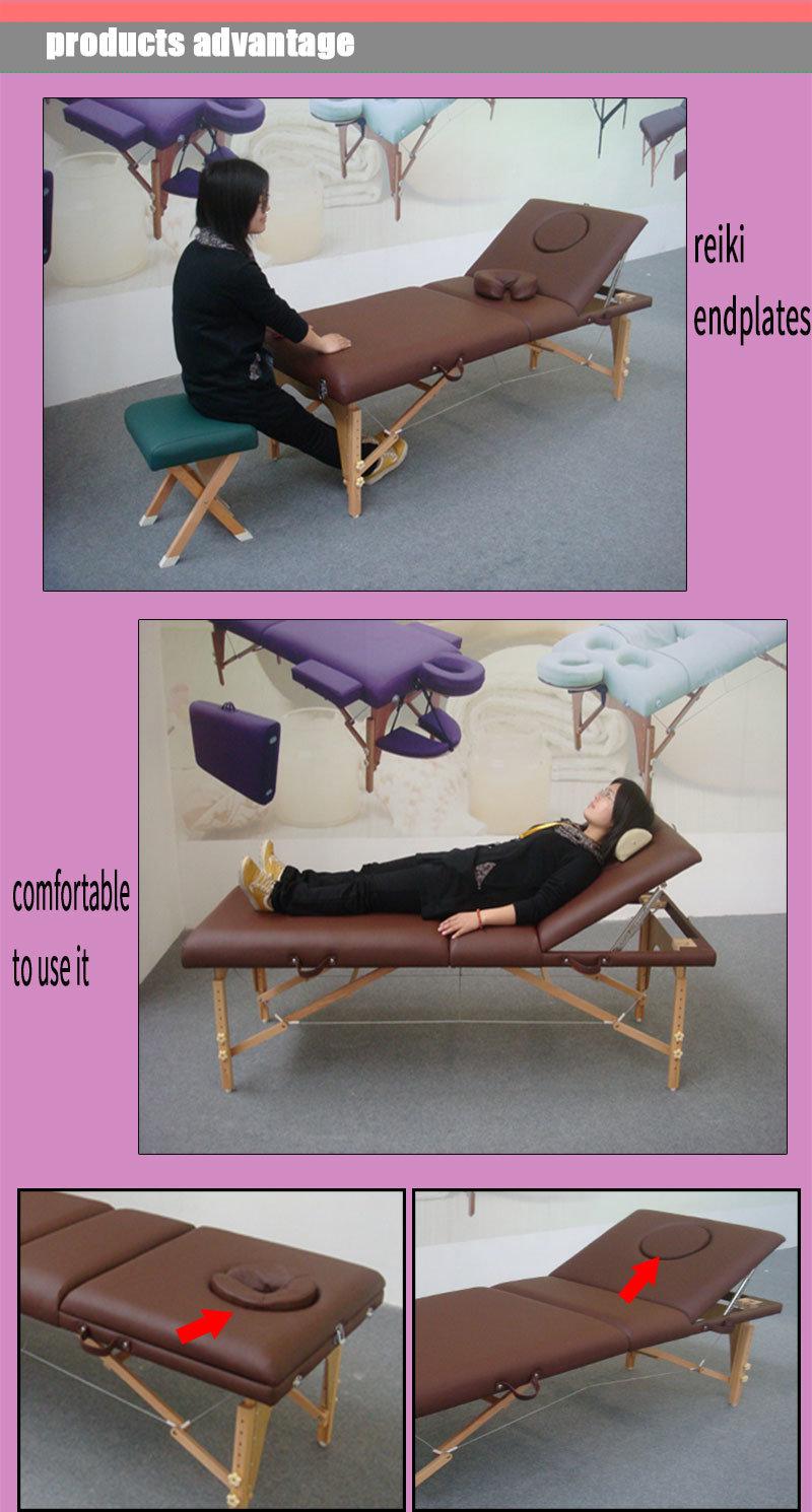 Portable Wooden Massage Table with Adjustable Backrest (MT-009-2)