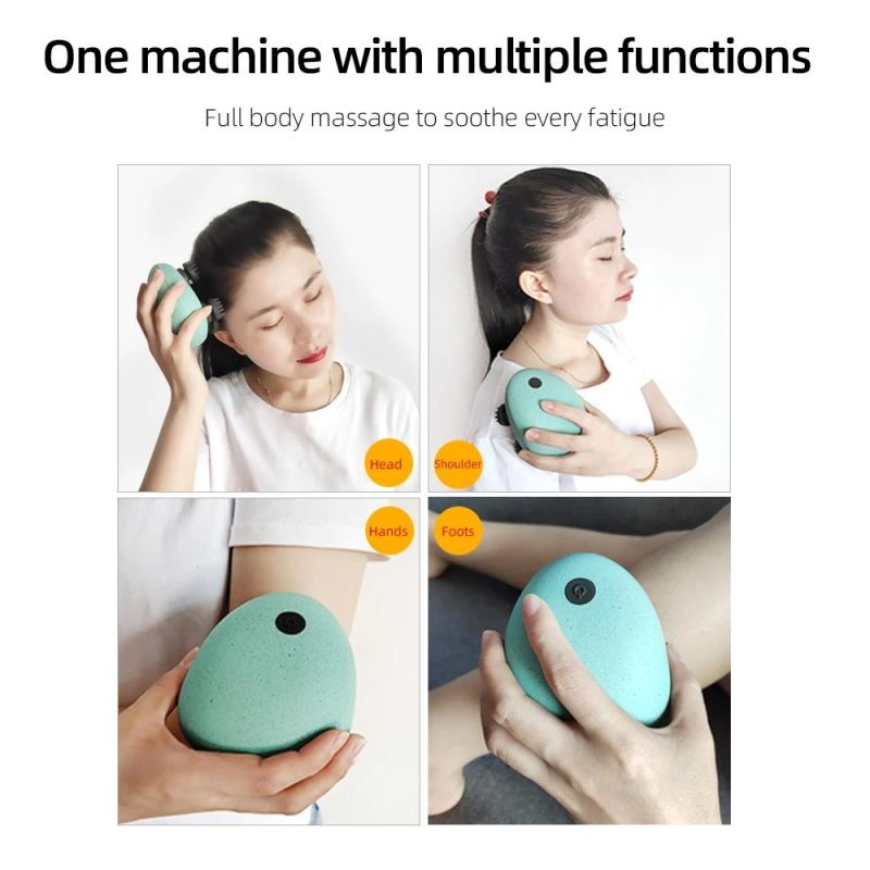 Waterproof Electric Head Massage, Wireless Scalp Massager to Prevent Hair Loss, Deep Tissues of The Body, Kneading Vibration, Hand-Held Relaxation