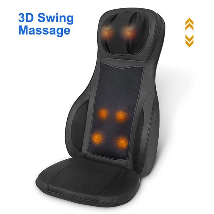 Luxury Electric Swing and Kneading Body Care Shiatsu Back Massage Cushion with Neck Roller Height Regulation