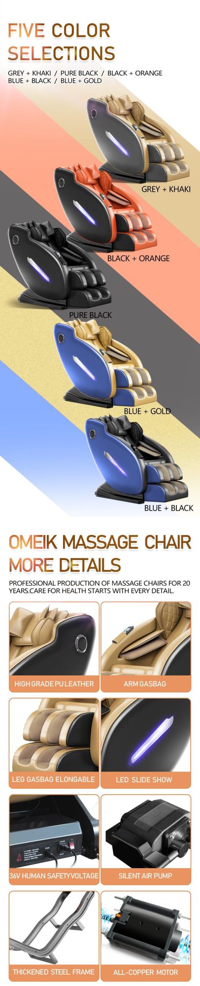 China Best Selling Full Body Zero Gavity Multifunction Massage Chair in E-Commerce