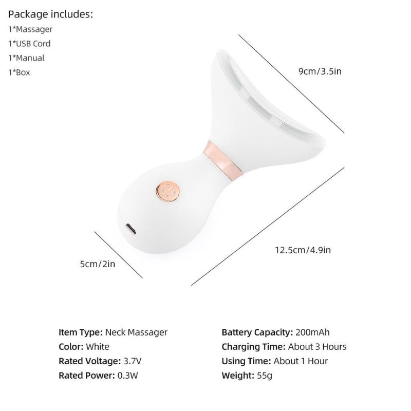 LED 3 Colors Light Neck Face Lifting Massager Remove Double Chin Neck Device LED Photon Heating Therapy V-Shape Facial Lifting