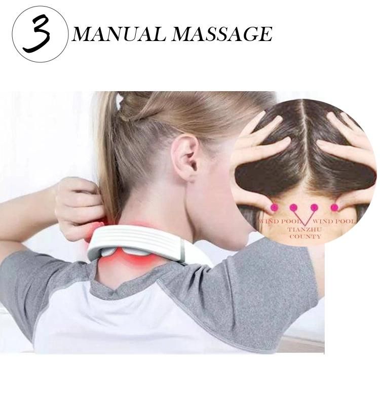 Electromagnetic Pulse Relieve Cervical Muscle Pain Stiff Fatigue Intelligent Wireless Portable Cordless Office Electric Therapy 3D Vibration Neck Massager