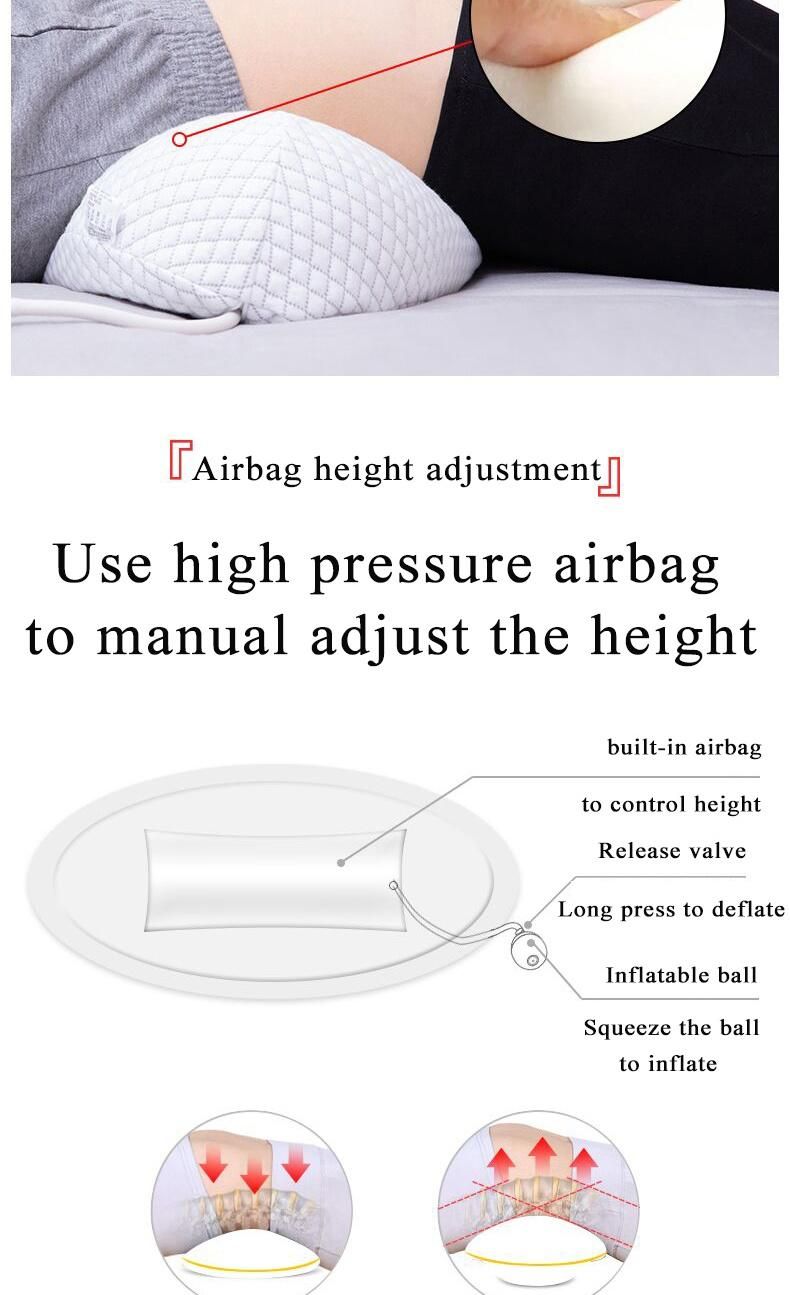 Inflatable Waist Massager Pillow Pain Relief Light Heating Therapy