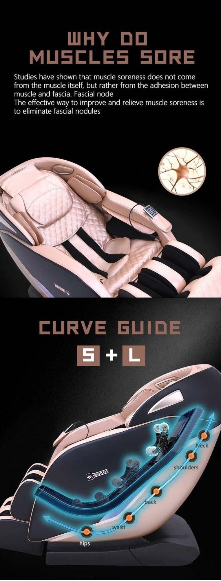 2021 Luxury 4D Beauty Health Musical SL Track Leather Comfortable Zero Gravity Remedial Recliner Home Massage Chair