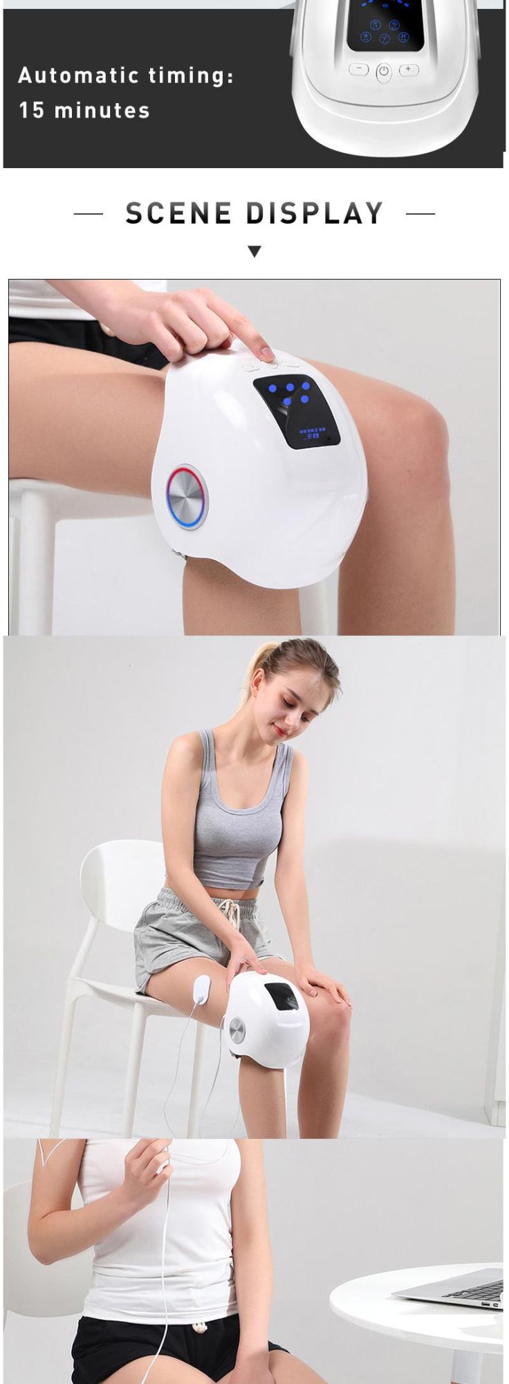 Hezheng Electric Shiatsu Vibration Massage Equipment Arthritis Joint Knee Pain Relief Massager