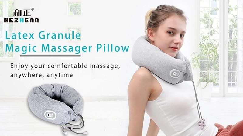 Natural Latex Memory Foam Pillow for Neck, Waist, Belly, Leg with Washable Cover and Massage