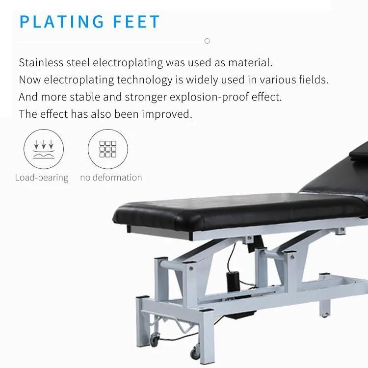 Hochey Medical Best Selling Height-Adjustable Beauty Clinic Salon Electronic 2 Motors Massage Table Bed Price