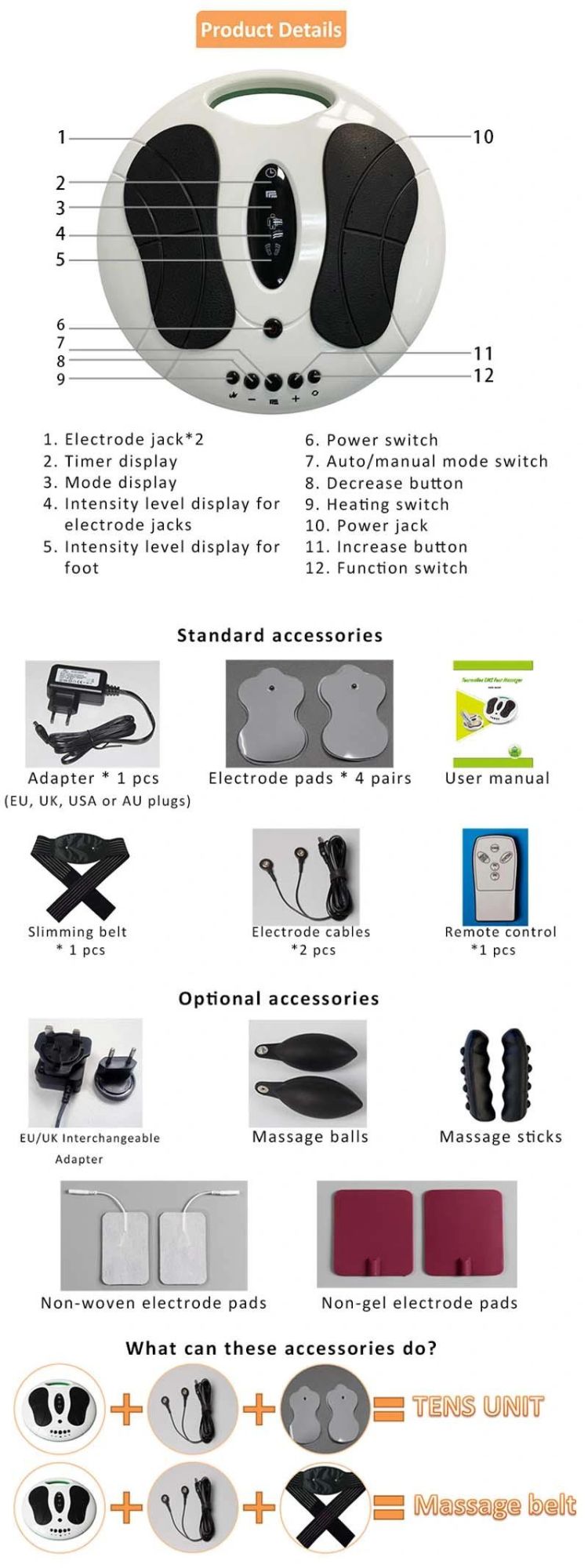 Tens Therapy Electric Foot Massage Machine