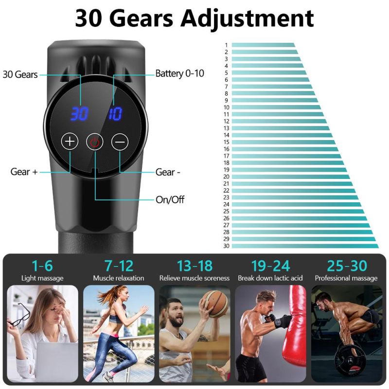 10 PCS ABS/Silicone, ABS Massage Equipment Handheld Electric Muscle Massager