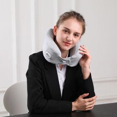 Hezheng Electric Battery Operated U Shape Memory Foam Vibration Massage Travel Neck Pillow Massager