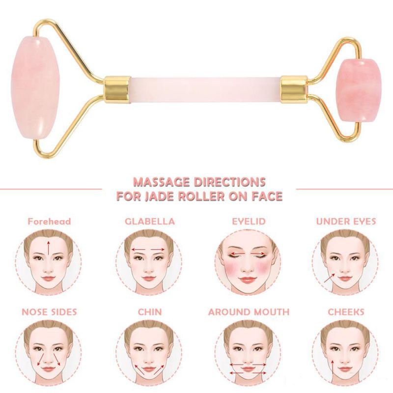 Wholesale Private Label Gua Sha Set Crystal Beauty Pink Stone Natural Rose Quartz Facial Massage Face Jade Roller