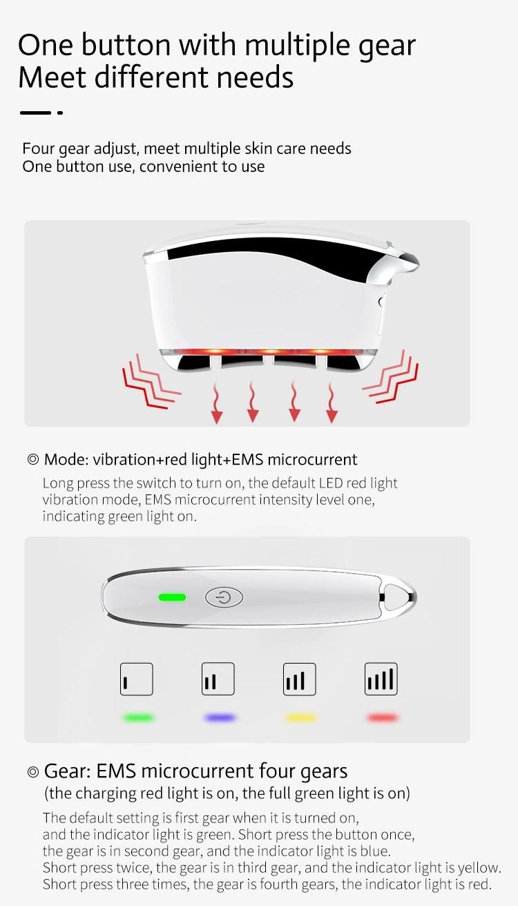 Portable Facial Electrostimulator SPA Vibrate Face Lift Acupuncture Guasha Massage Tool