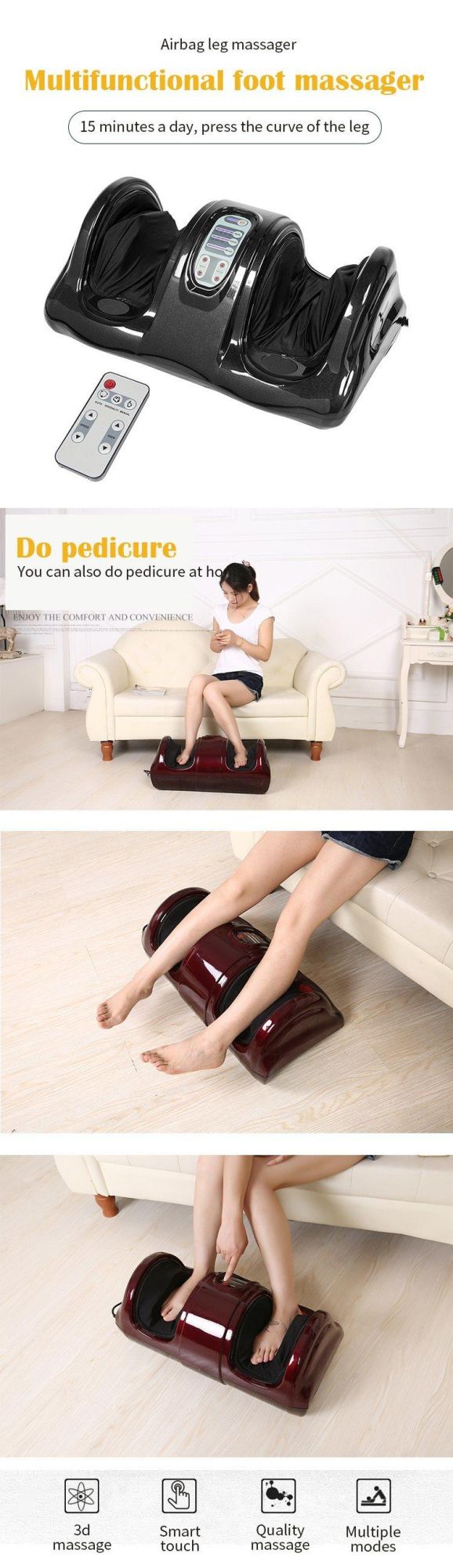 Electric Blood Circulation Vibrating Heating Foot Massager Machine