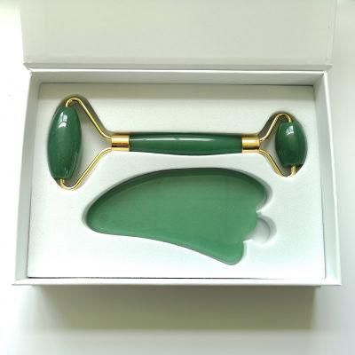 Jade Roller Facial Massager Jade Roller Set Metal Frame Reinforced Handle Premium Level Jade Roller