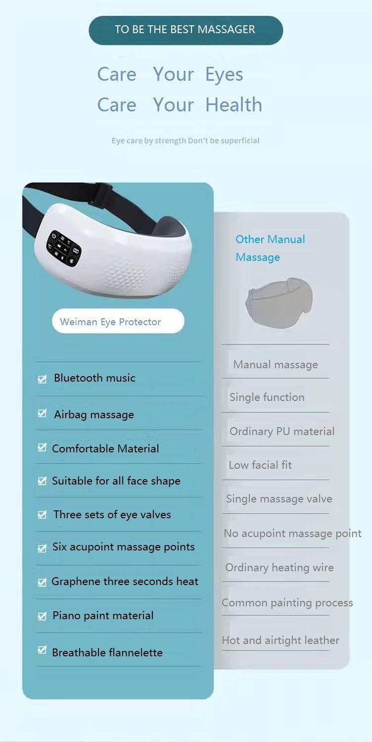 Music Graphene Heating Air Pressure Foldable Wireless Eye Massager