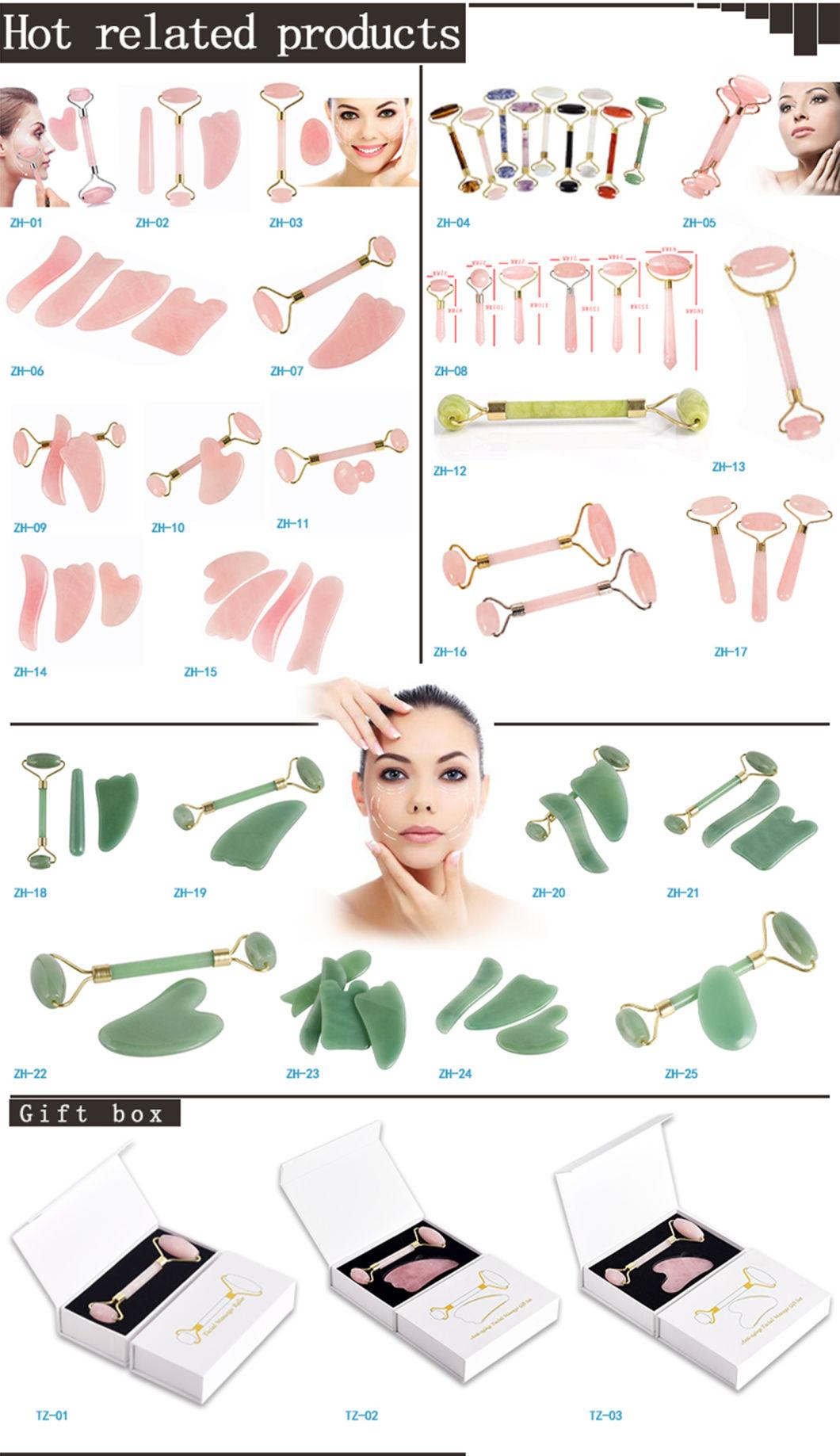 2021 Amazon Wholesale Jade Roller and Gua Sha Set Scraper Massage Tool of White Jade Roller