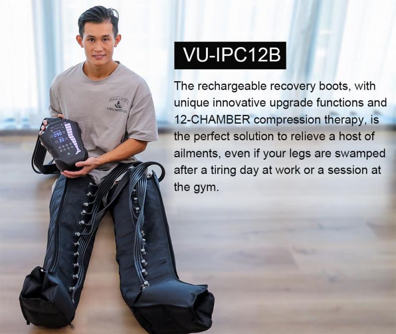 Portable 12-Chamber Leg Compression Massage Recovery Boots for Athletes