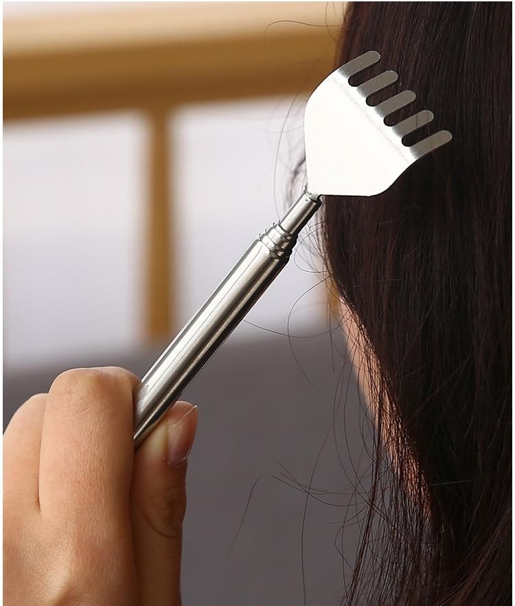 Portable Stainless Steel Metal Back Scratcher Extendable with Telescoping Handle